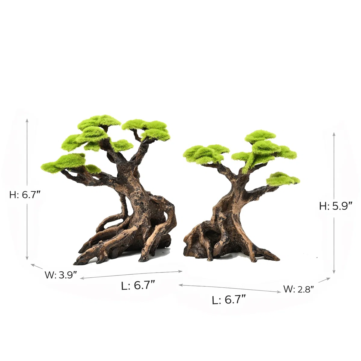 Decoración de resina de árbol de musgo de acuario para pecera, adorno de árbol bonsái artificial para paisajismo, decoración de pecera con área de descanso escondida para camarones betta