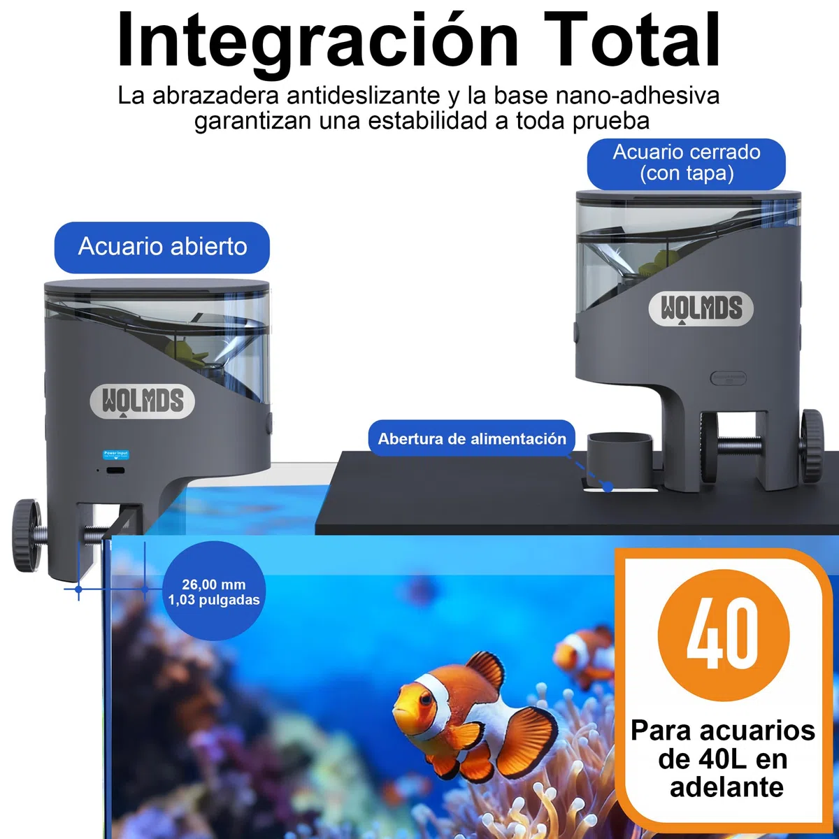 Alimentador Automático Peces WiFi con Cámara 2.5K HD Visión Nocturna, Dispensador Inteligente App, 0.2g/0.6g para Acuario, Anti-Humedad, Plan de Alimentación Personalizable (Gris Oscuro)