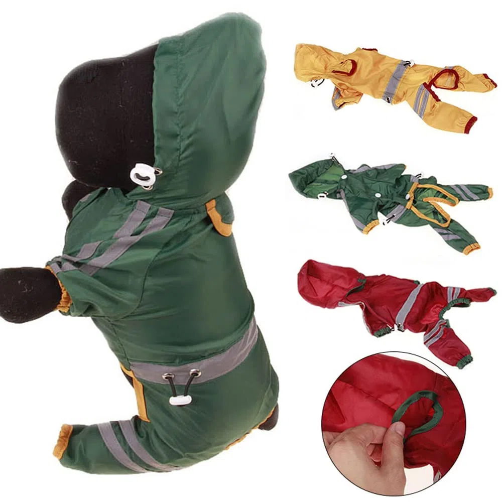 Chubasquero para Perros, Impermeable de una Sola Capa for Mascotas, Ropa Reflectante for Perros, Mono Impermeable, Chaqueta Resistente al Agua, Suministros for(Green,XXL)