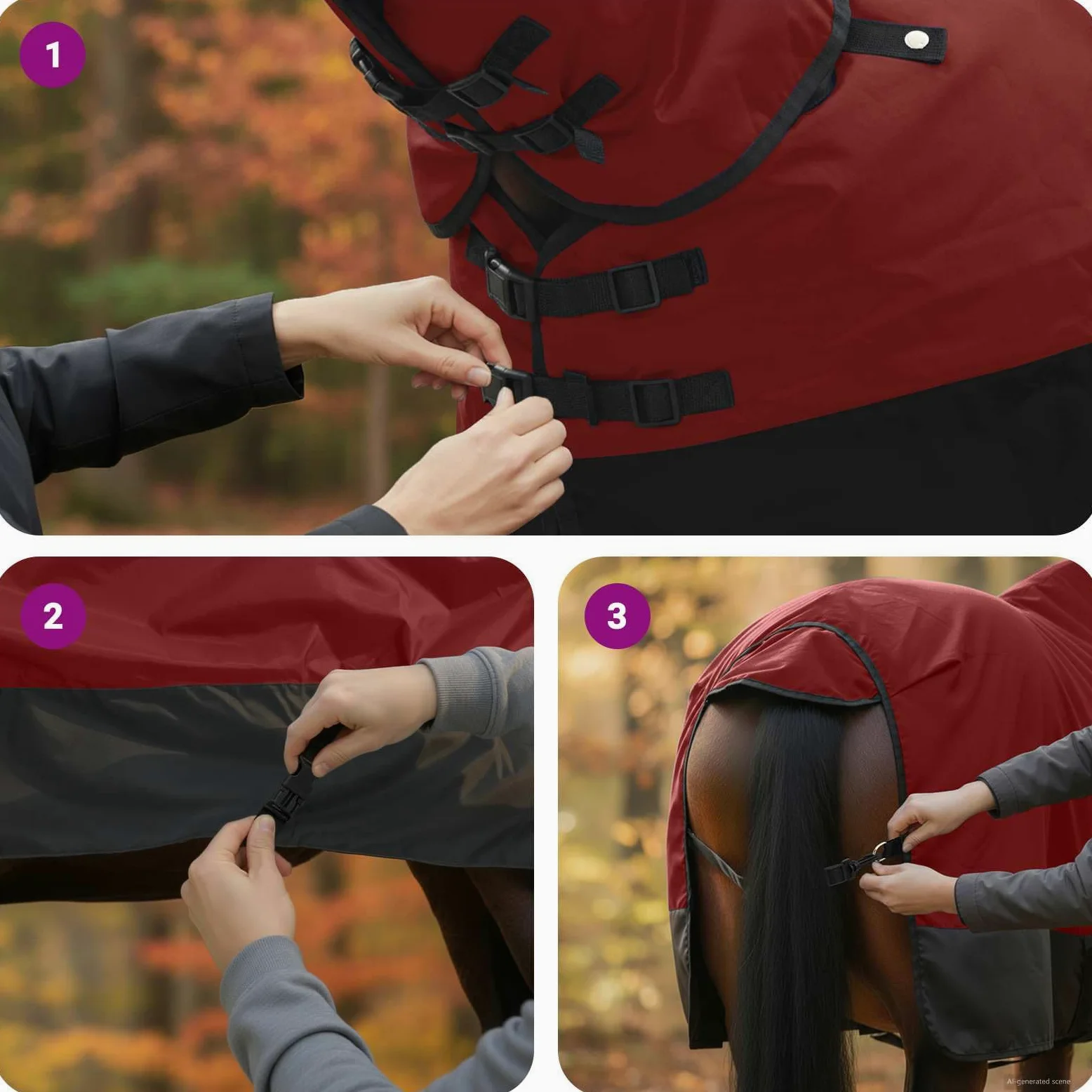 vidaXL Manta para Caballo Borgoña y Negro 95 cm Poliéster