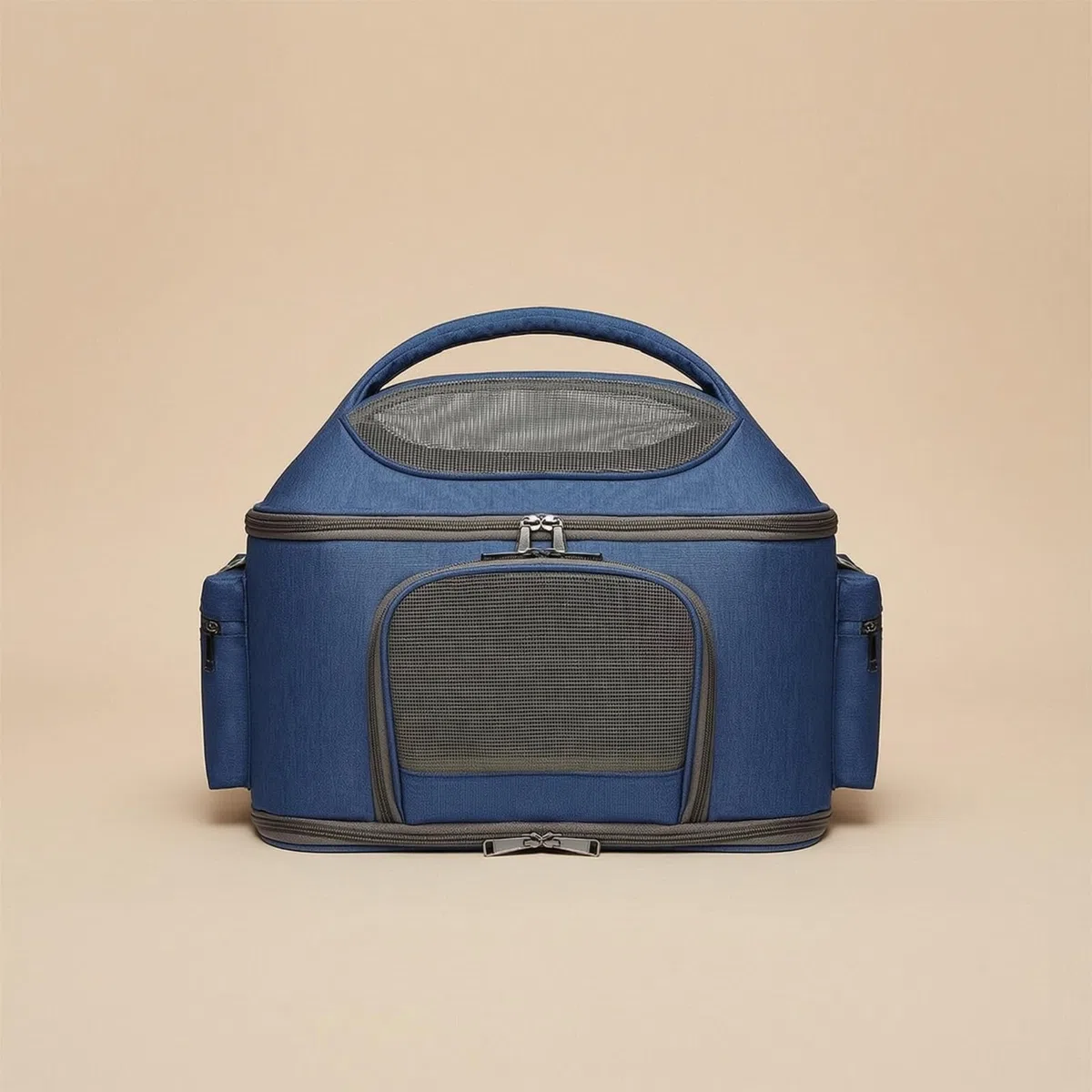 Transportín con Correa Hombro Portátil Bolsa Transporte con Correa Hombro Flexible Bolso para Perros Pequeños, Gris Claro