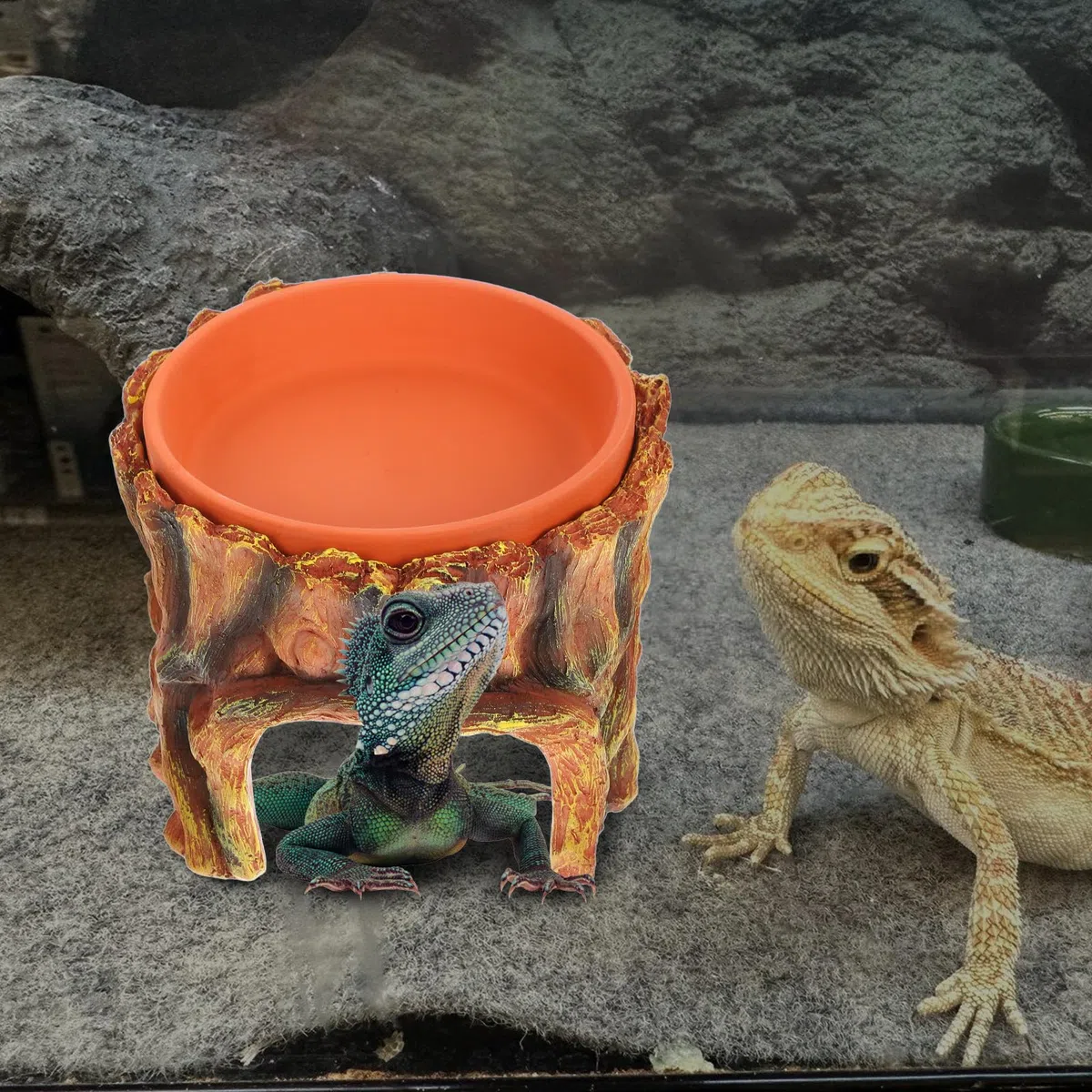 minkissy Cueva para Reptiles de Resina, Escondite Húmedo Grande para Geckos, Decoración Natural para Terrarios y Jardines, Accesorio Seguro para Hábitat de Mascotas