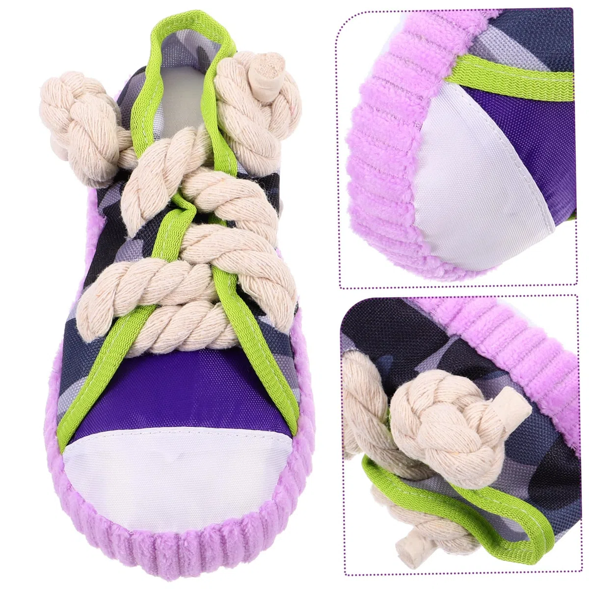 ifundom Juguete para Morder Forma de Zapato para Perros Medianos y Grandes, Chirriante y Fácil de Limpiar Cuerda de Algodón y Lona