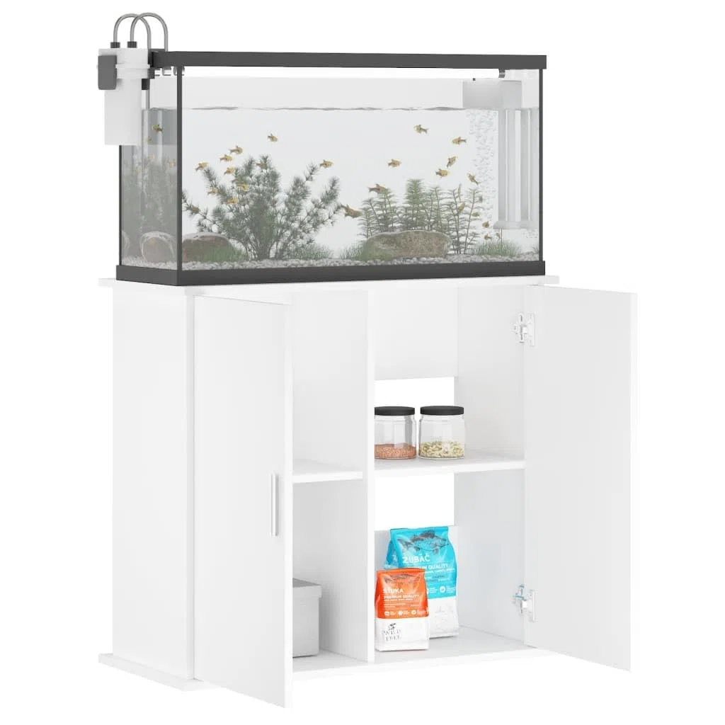 Soporte para Acuario Madera de ingeniería Blanco 81x36x73 cm Peceras Acuario Grande