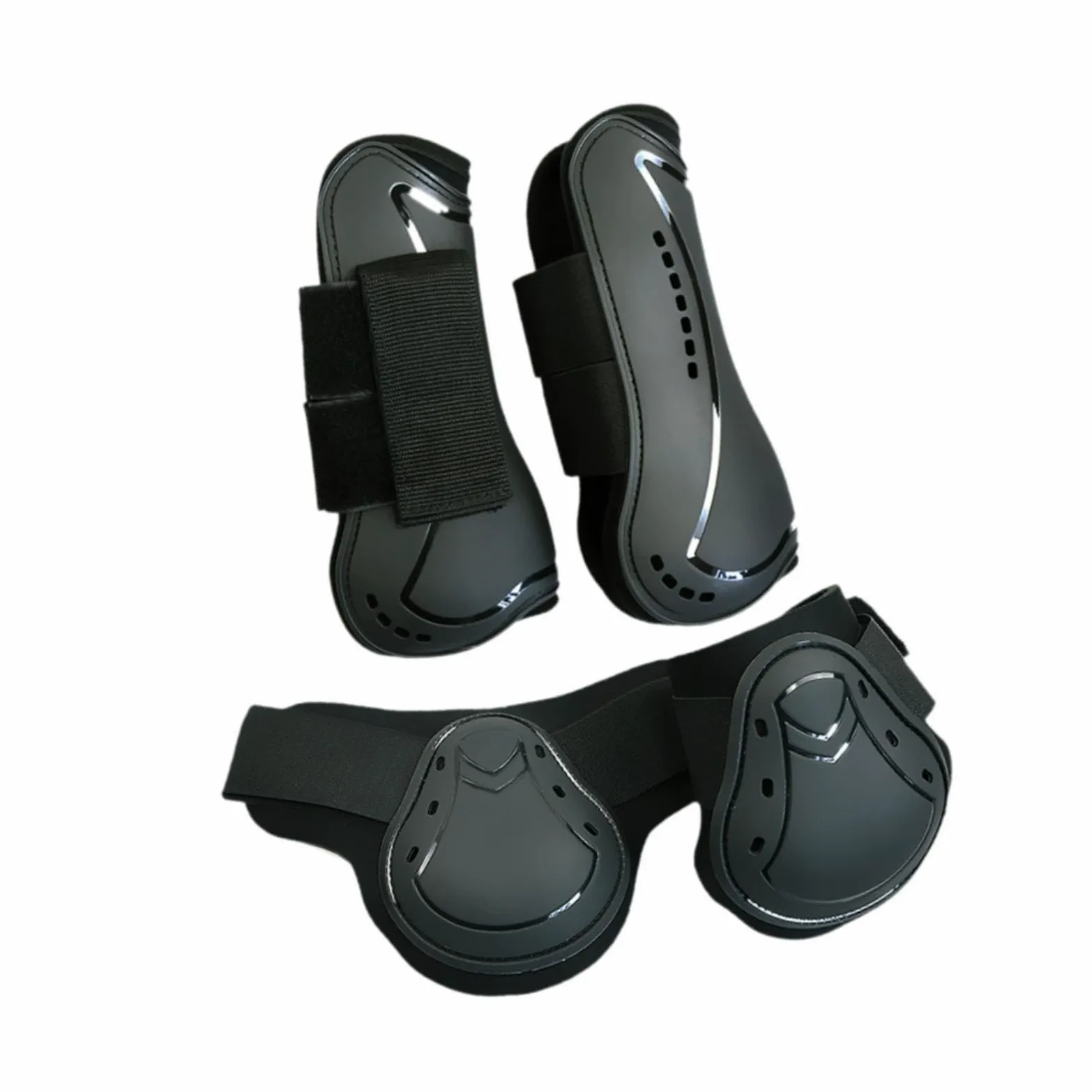 Oshhni 4 Piezas de Botas de tendón de Caballo, Equipo de protección, Botas de Caballo para Patas Delanteras y traseras para Montar, Deportes equinos, Saltos
