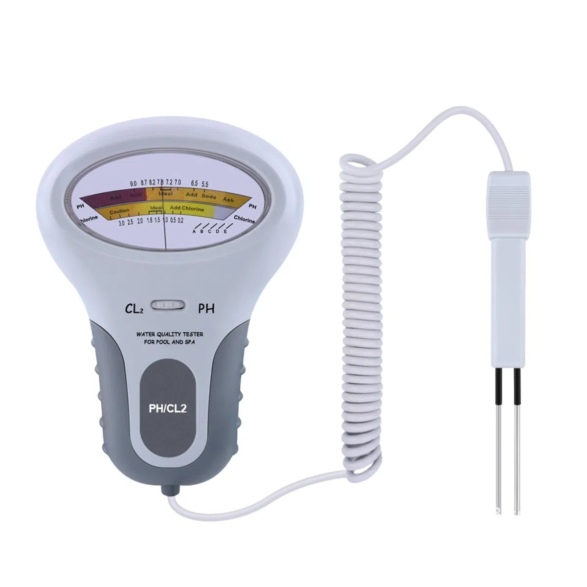 Medidor de cloro y pH PC102 2 en 1, comprobador de cloro, comprobador de pH, dispositivo de prueba de calidad del agua con cloro CL2