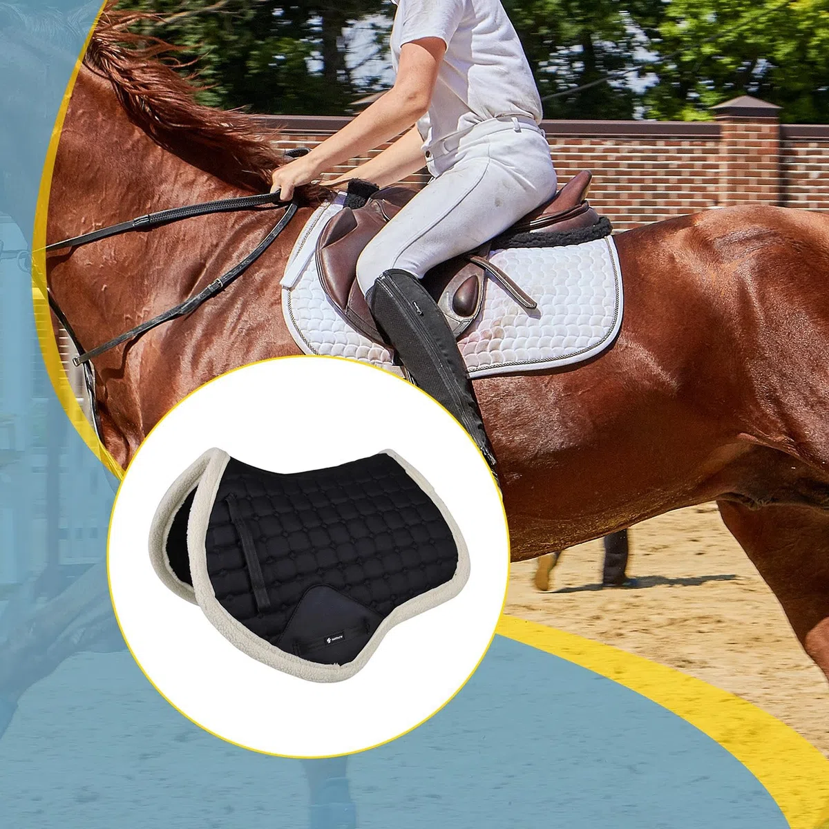 F Fityle Protector de Silla de Montar para Caballo, Almohadilla Absorbente de Sudor para Caballo, Accesorio Deportivo práctico y Resistente al Desgaste.