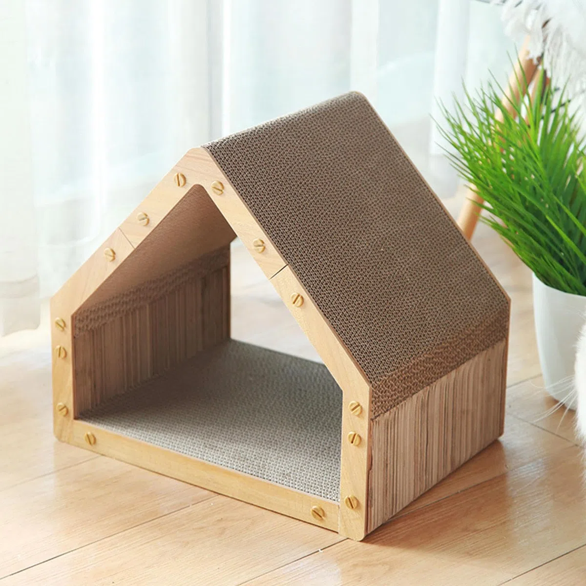 Una casa rascadora para Gatos Cama Interactiva de Juego para Mascotas y | Tablero Rascador para Gatos El en interior exterior escalada hogar dormitorio apartamento dormir y descanso