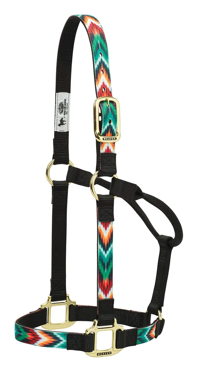 Weaver Leather Chevron - Cabestro no Ajustable de Nailon, Grande, Negro y Multicolor