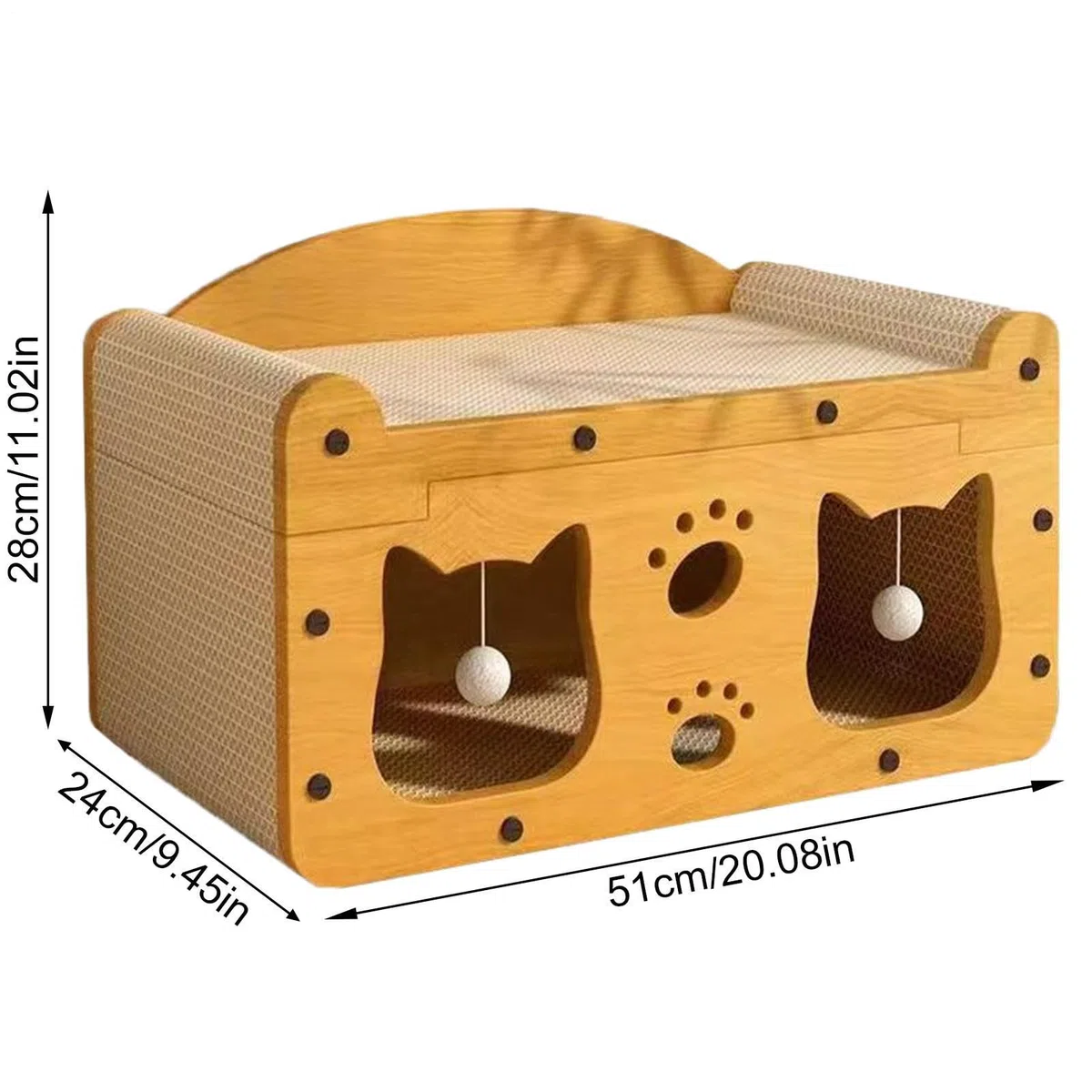 Cama Rascador para Gatos Antideslizante, Juguete Interactivo Multifuncional | Rascadores para Gatos para en Interiores y Exteriores, Salón, Tiempo en Familia, Viajes