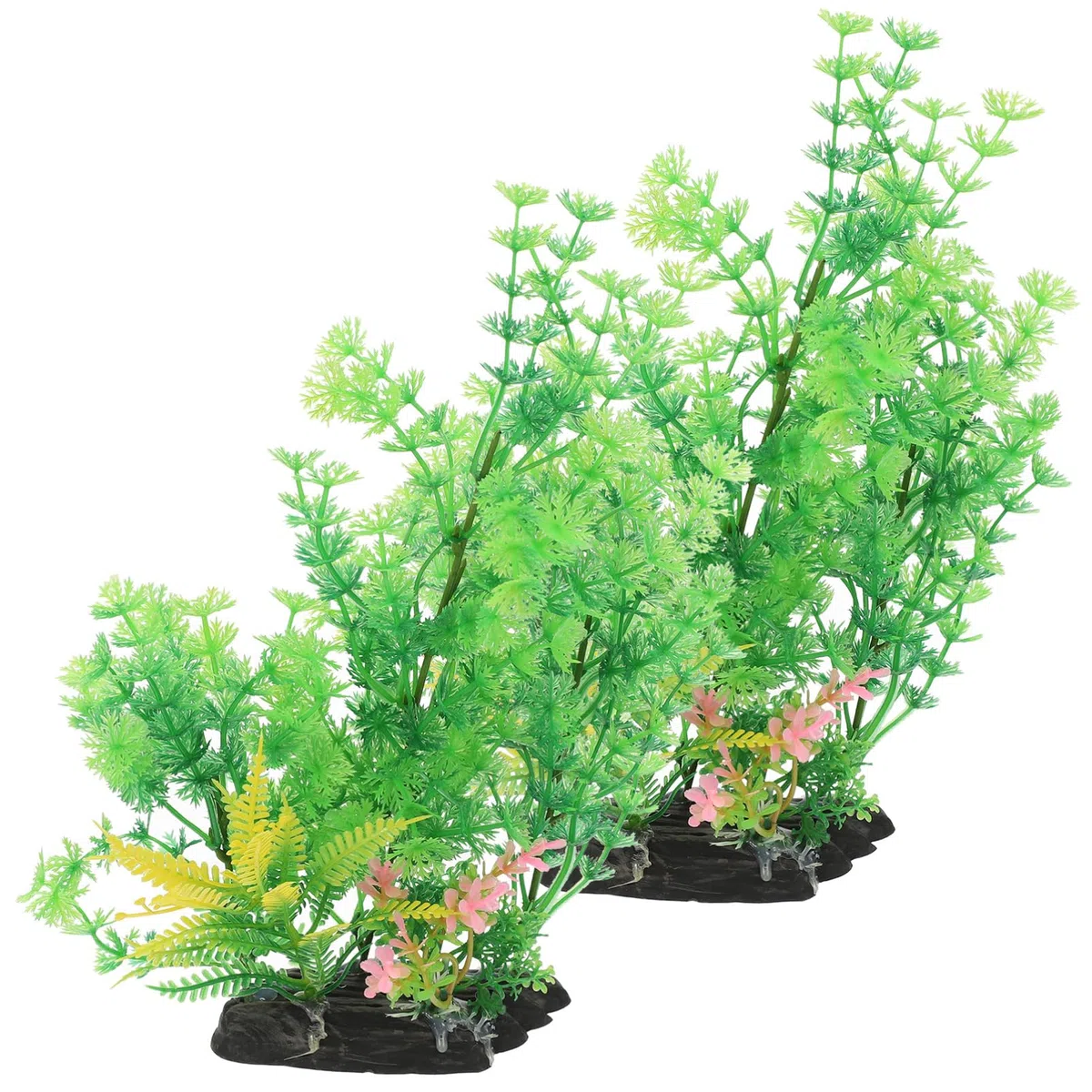 Happyyami 4 Juegos Paisajismo del Acuario Planta Artificial Fake Plants Adornos Acuario Planta Decorativa Planta Falsa Segura Delicada Planta De El Plastico 2 Piezas * 4