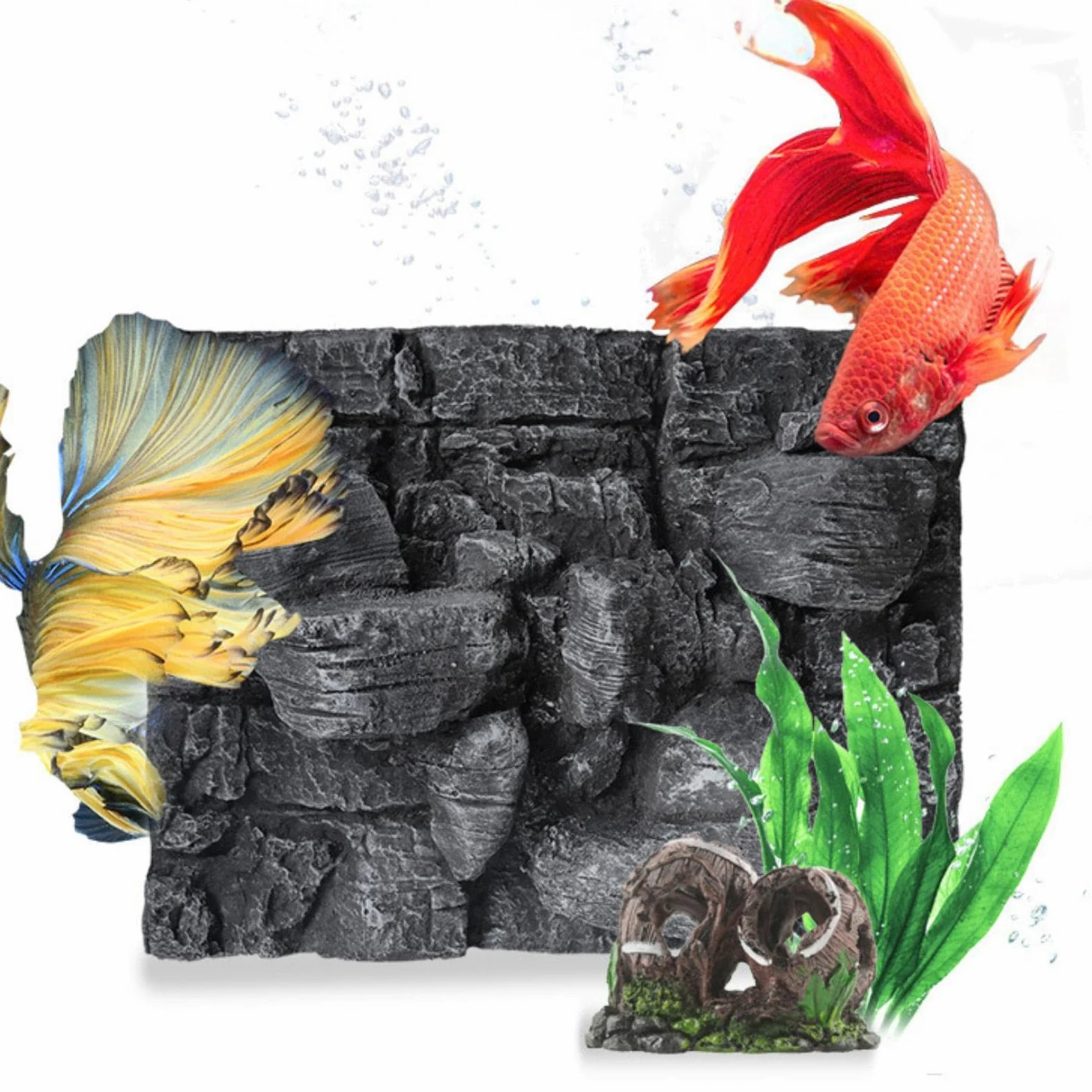 Base para Terrario Fabricada en Material PU para Acuarios, 60 X 45 X 6,4 Cm, para Decorar Hábitats de Anfibios, Accesorio Multifuncional, a, Individual