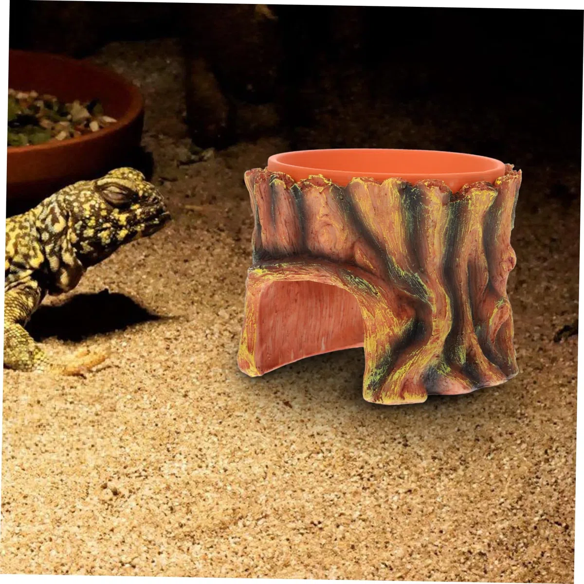 Cueva de Escondite para Reptiles de Resina Interior Espacioso Diseño Multifuncional Adecuado para Terrarios y Jardines de Serpientes y Cangrejos