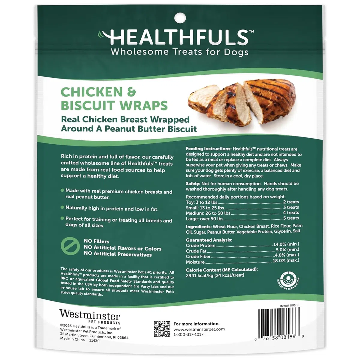 Healthfuls Galletas para Perros con Sabor a Pollo y Mantequilla de maní, 16 onzas