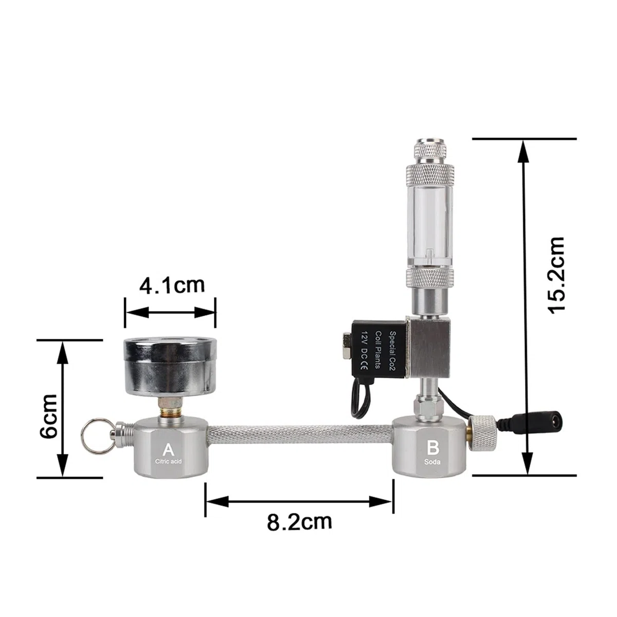Equipos de soldadura de gas Acuario CO2 Kit de sistema generador Bricolaje Accesorios de acuarios for el difusor de contador de burbujas con válvula solenoide for el crecimiento de las plantas acuátic