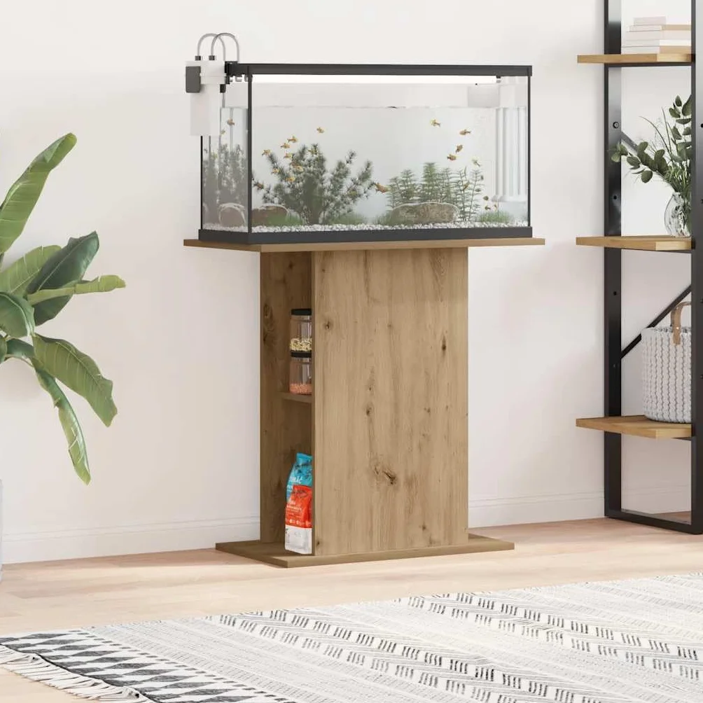 Genérico Soporte para Acuario de Roble Artesanal, 36 x 75 x 72,5 cm, Madera de ingeniería,Producto para Mascotas y Animales,Productos para Mascotas,Productos para Peces,Soportes para acuarios-857291