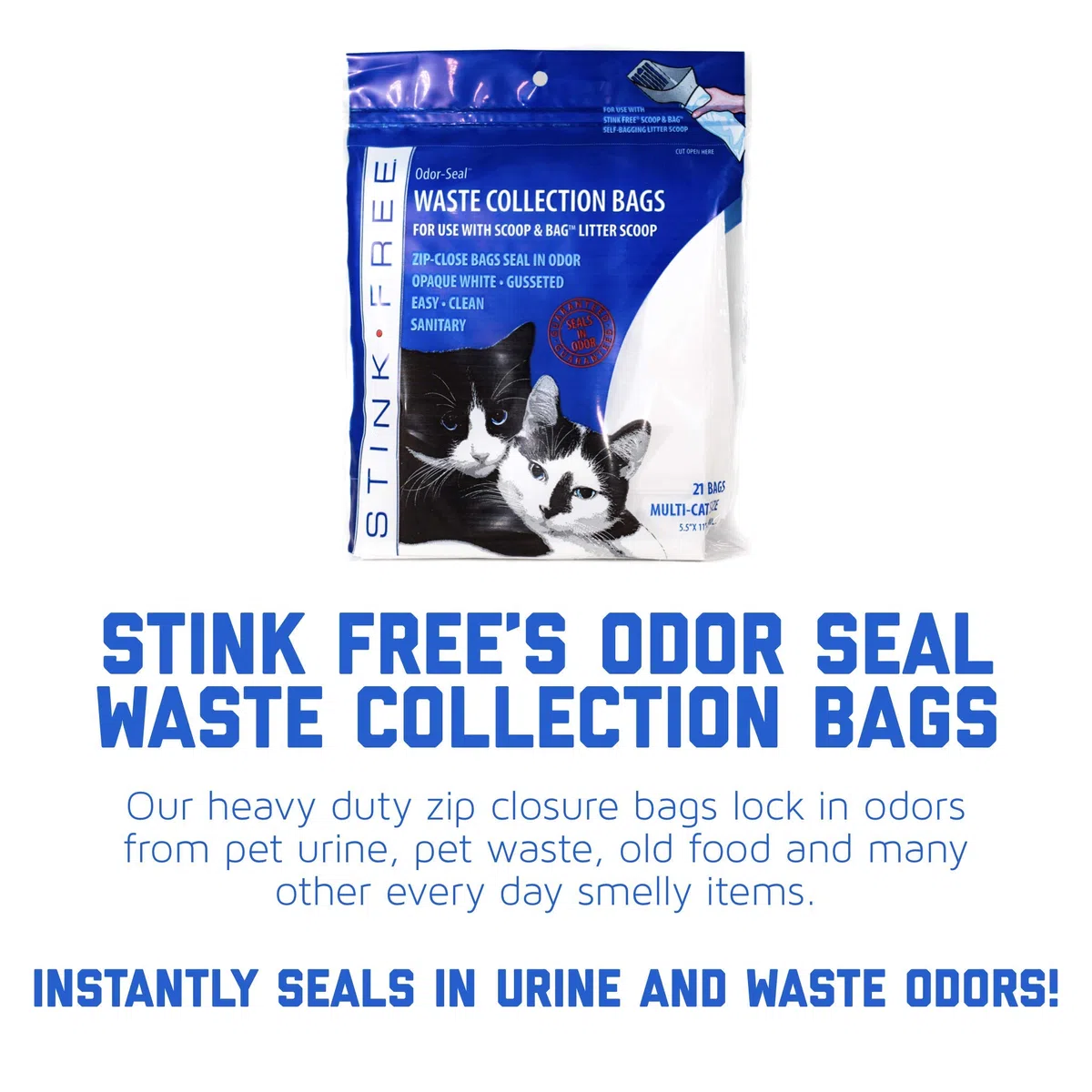 Odor-Seal Cat Litter Waste Collection Bags (fits Scoop&Bag) 12 Pkgs (252 Bags) by Stink Free