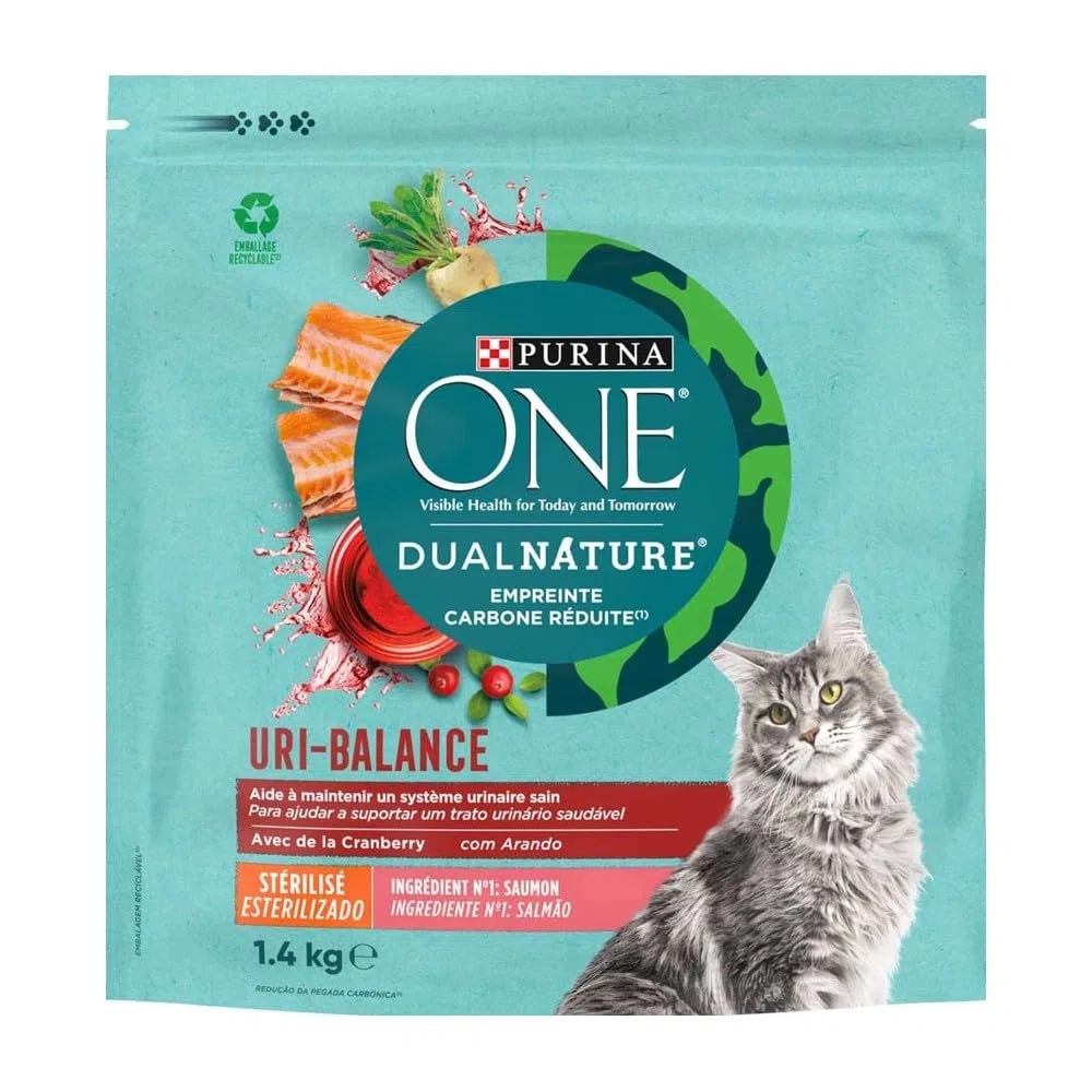 Purina ONE Dual Nature pienso gato Adulto Esterilizado Salmón 6x1,4 kg