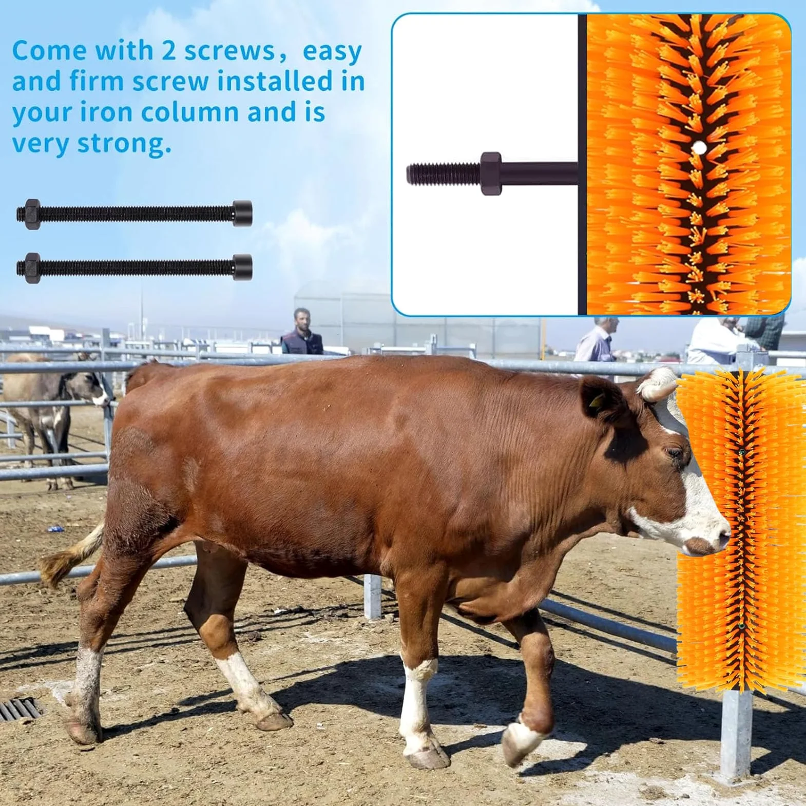 Rascadores para ganado de caballos, almohadilla para rascar caballos, cepillo de masaje para caballos, cepillo para ganado con 4 tornillos para cabra, ayuda para rascar animales para caballo