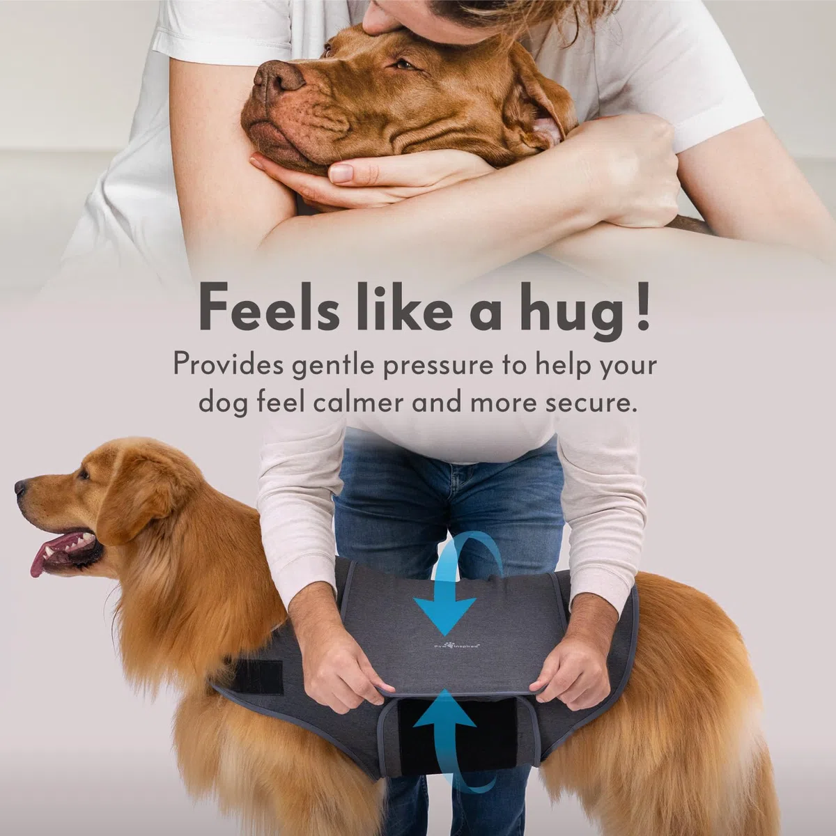 Paw Inspired Chaleco de ansiedad para perros, chaqueta de trueno con peso calmante para perros, chaleco de compresión calmante para tormentas eléctricas, fuegos artificiales, viajes, ansiedad por