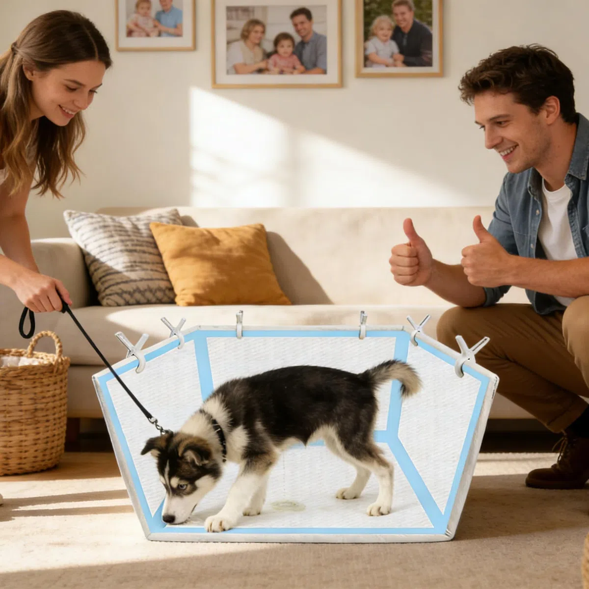 Bandeja Sanitaria Para Perros Con Bordes Altos Antisalpicaduras Portátil | Estación para Hacer Pis en Interiores Para Apartamento Balcón Sala De Estar Pequeño Mediano