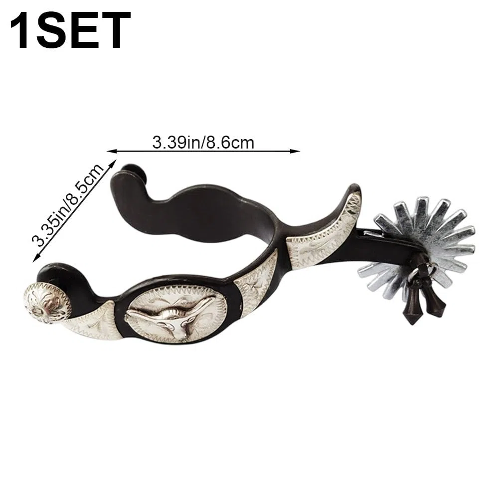 2 Espuelas Vaqueras Vintage con Engranaje Giratorio. Espuelas Resistentes para Caballos. Equipo De Equitación para Entrenamiento Ecuestre.