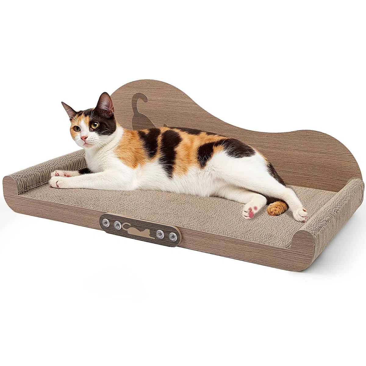 NATUYA Cama de cartón rascador para gatos, sofá grande de 24 pulgadas, almohadilla duradera para gatos de interior