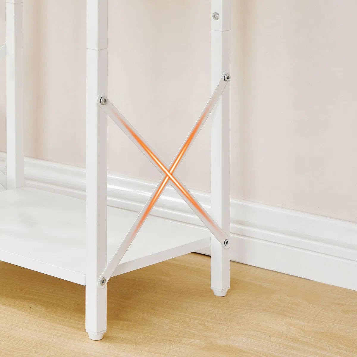 HOOBRO Soporte para Acuario de 3 Niveles, Soporte para Pecera de 37,8 L, con Espacio de Almacenamiento, Marco Metálico, para Sala de Estar, Estudio, Oficina, Blanco y Nogal EWH52FT01