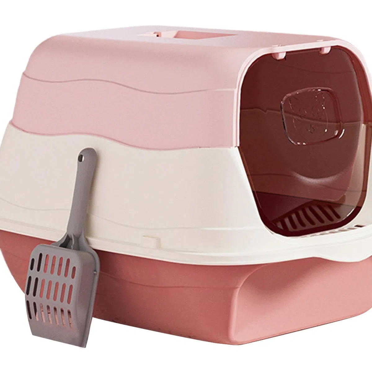 Caja de Arena con Tapa con Capucha, Orinal para, Caja de Arena Cerrada, Arenero Extraíble, Caja de Arena Reutilizable para Mascotas con