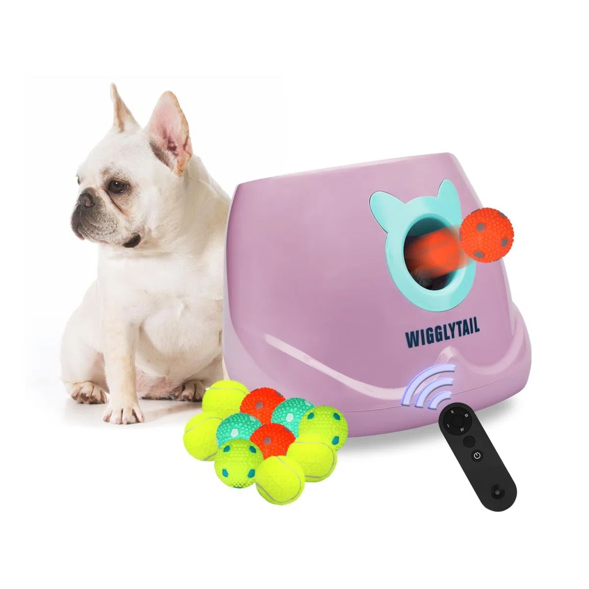 Lanzador automático de bolas para perros, máquina de búsqueda de bolas para perros, lanzador automático de bolas para perros pequeños y cachorros, juguetes interactivos para perros pequeños