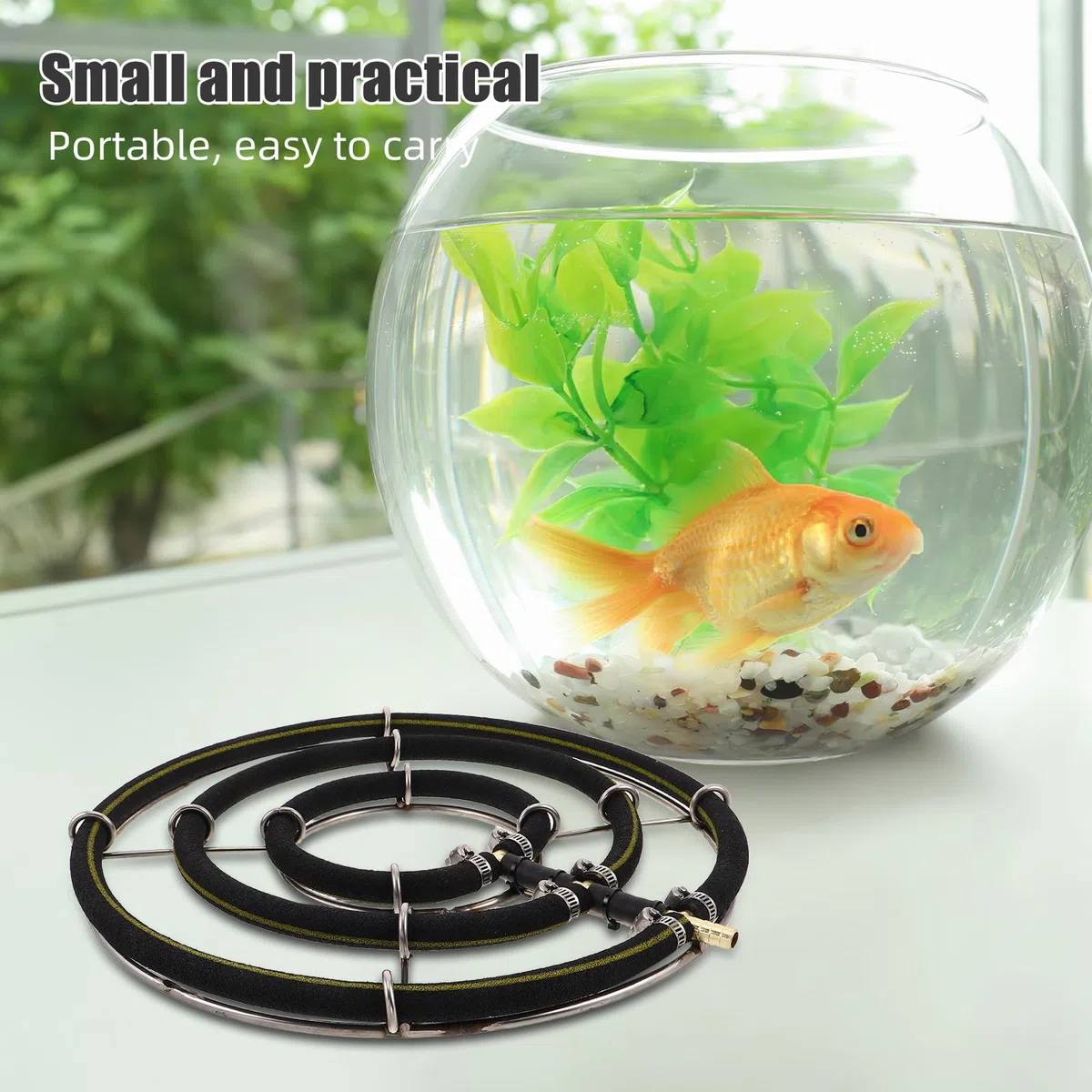 Levemolo Disco de Burbujas Redondo para Estanque de Peces - Difusor de Piedra de Aire para Acuario de 35 cm - Burbujeador de oxigenación para pecera, Ideal para acuarios domésticos y estanques
