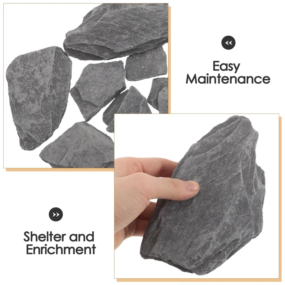 Happyyami Piedras Naturales para Acuario y Terrario en Forma de Losa, Roca Versátil para Acuarios Pequeños y Paisajismo de Agua Dulce Estética Natural