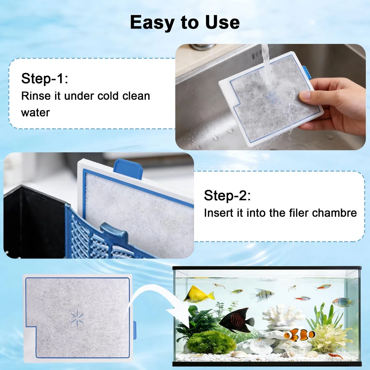 Paquete de 16 cartuchos de filtro grandes para peceras compatibles con filtro Aqueon QuietFlow LED PRO tamaño 20, 30, 50, 75/tamaño de filtro de alimentación 20, 30, 50, 55/75, tamaño interno E 40 | Uso en acuarios, cartuchos de repuesto