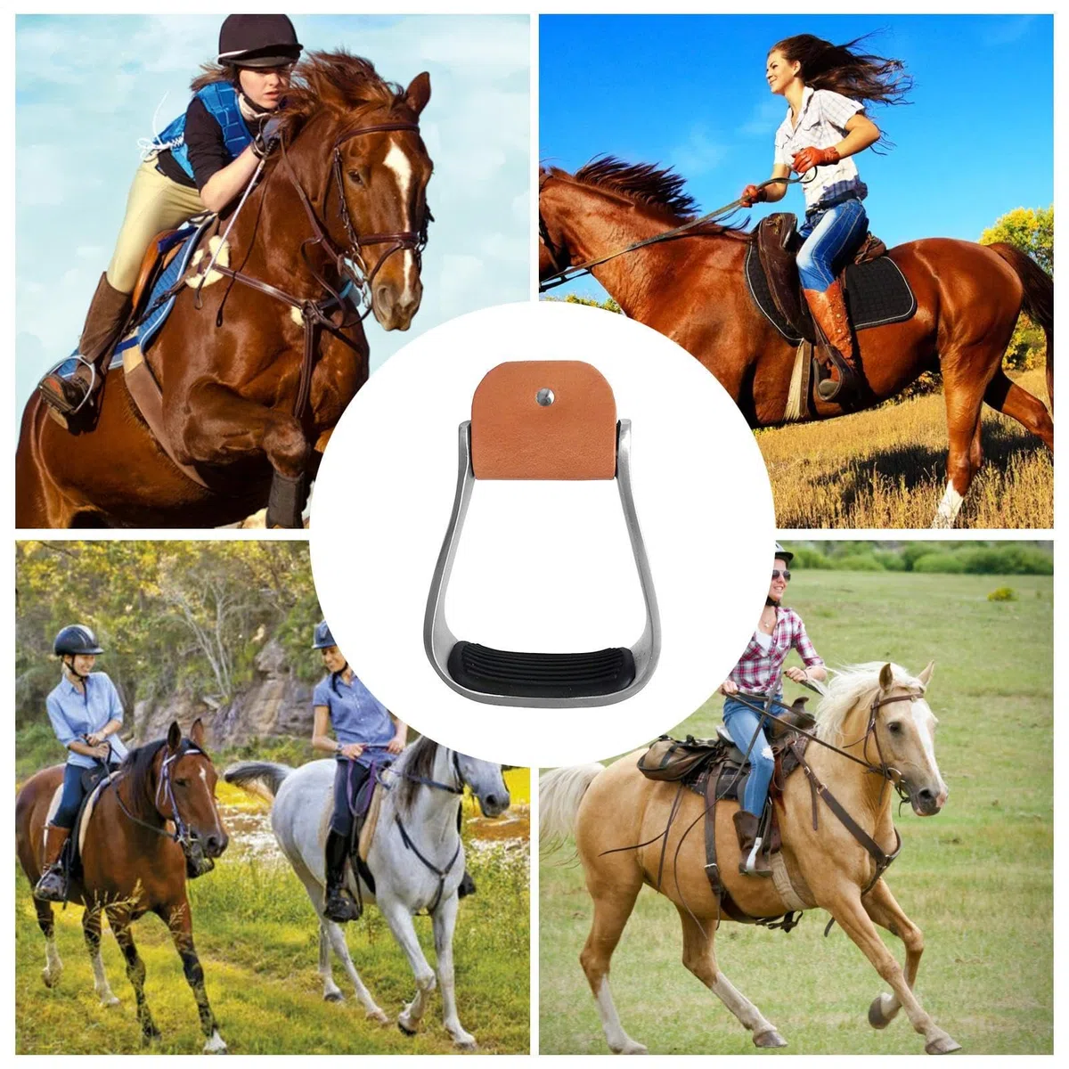 Estribos de Estilo Western Equipo de Aluminio con Amortiguación