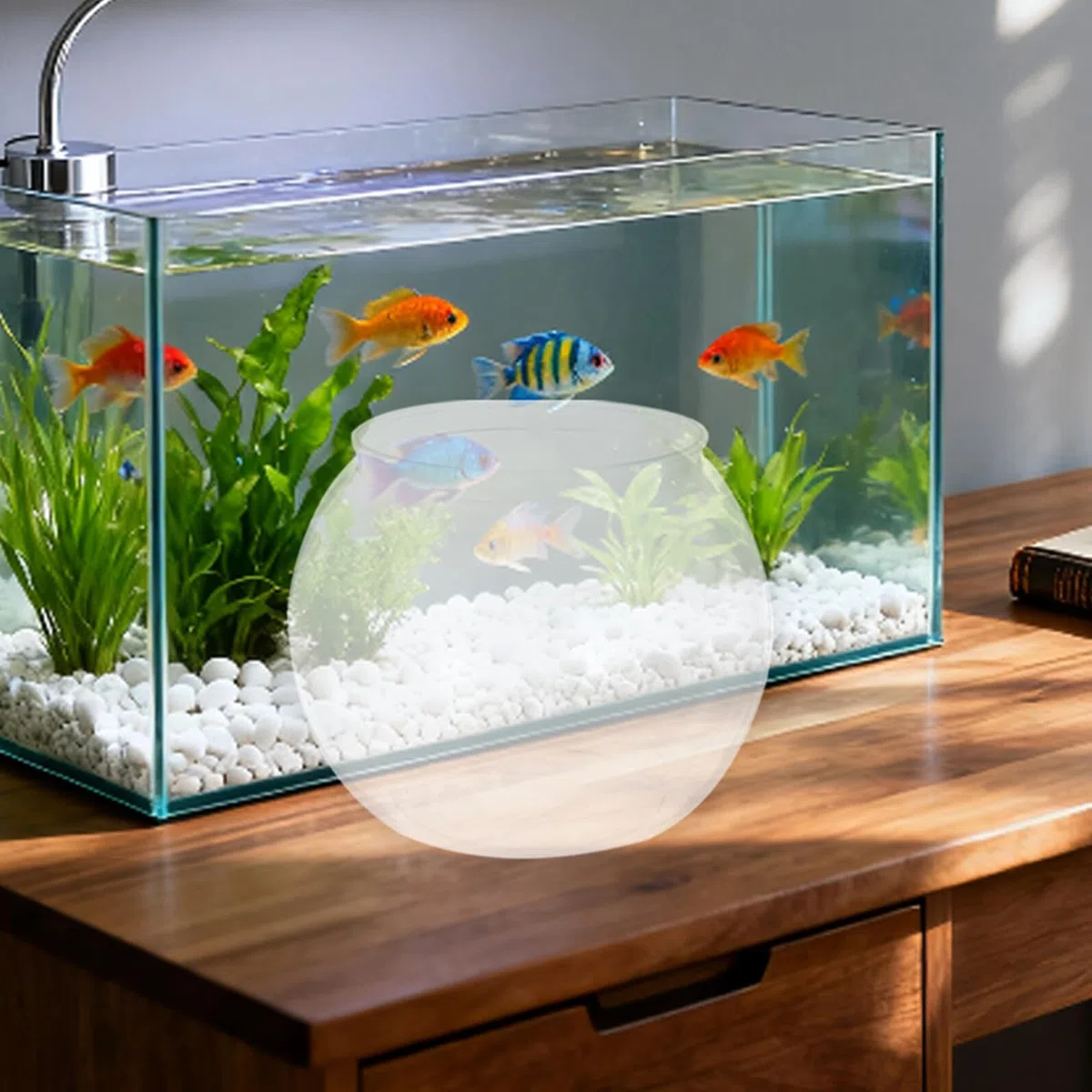 Peceras Pequeñas Pecera De Mesa Pez Pequeño Transparent Pet