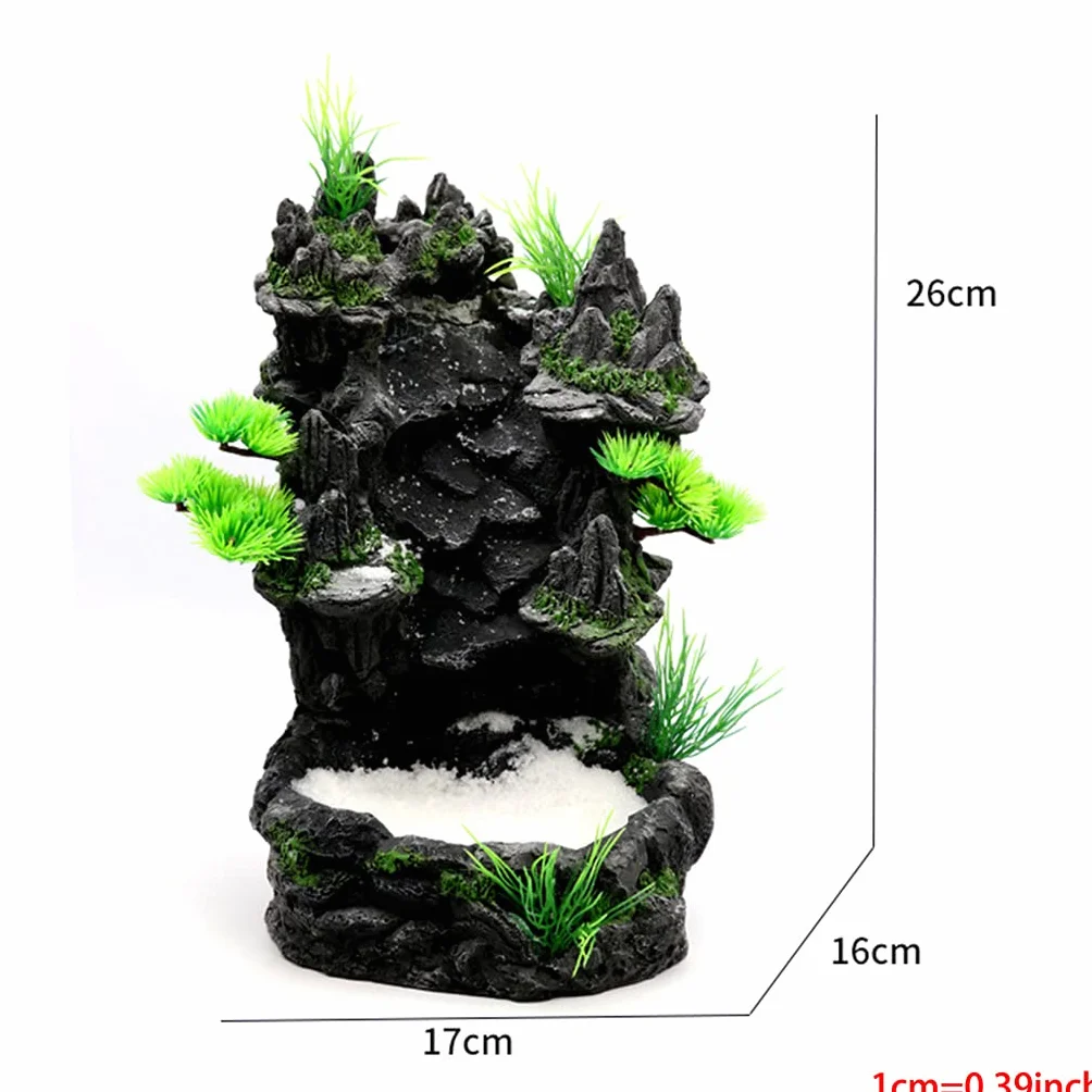 Acuario, arena, cascada, montaña, árbol, vista, peces, para decoración de tanque, terreno pequeño, adorno para hábitat, acuario, cascada, decoración