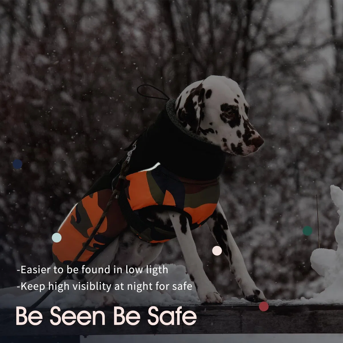 IECOii Abrigo extra cálido para perro, reflectante, ajustable, abrigo de invierno para perro con hebilla, chaqueta de forro polar con cuello alto para clima frío, abrigo de invierno suave para perros