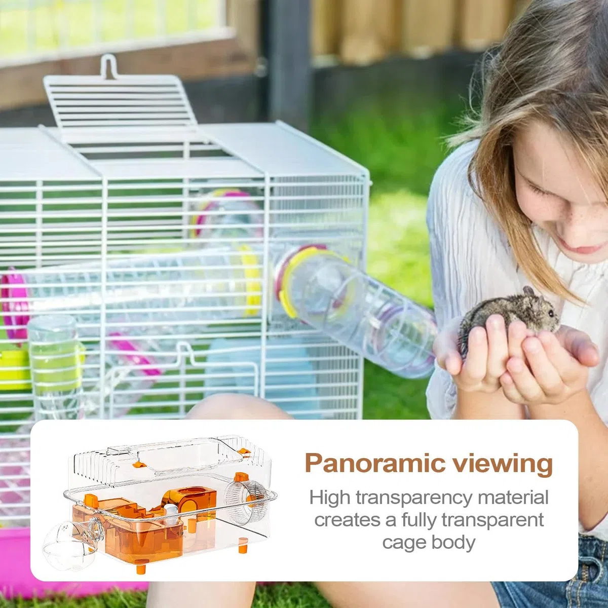 Casa para Hámster con Botella De Agua Y Juguetes Grandes | Jaula Transparente Para Mascotas Pequeñas Para Mascotas: Ratones Enanos, Conejos Sirios, Pequeños Animales, Para En