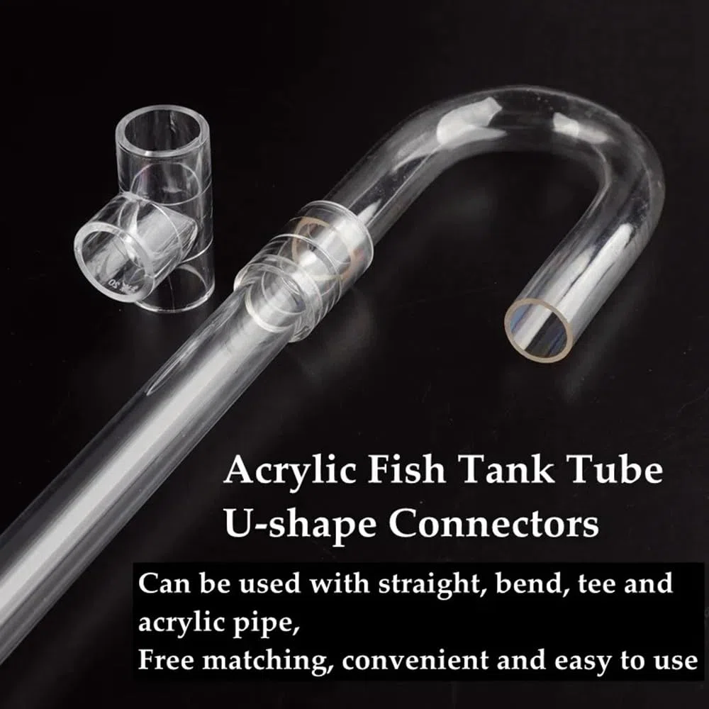 tubo acrílico rígido transparente, Acrylic Pipe, O.D 20~32mm Aquarium Fish Tank U-Shape Air Tube Fittings Transparent U-Tube 2PC(O.D 20mm)