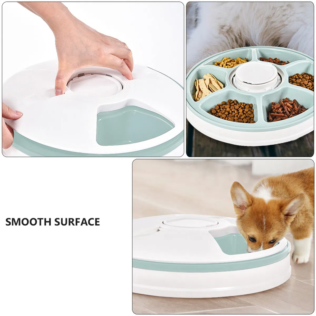 SUPVOX Comedero Automático Diseño Compacto Ahorra Espacio Temporizador Material Abs para Perros Adecuado para Colocar Esquina del Hogar