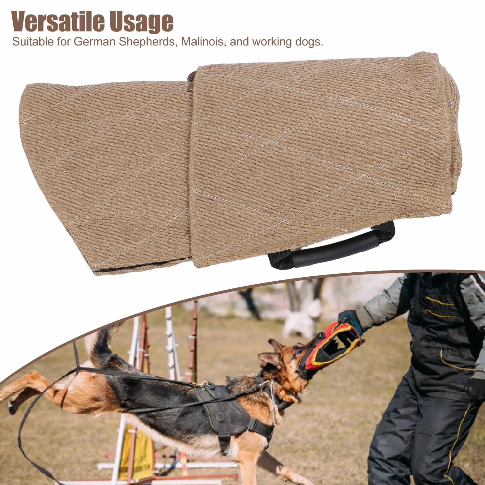 Fockety Manga de Mordedura de, Juguete de Remolcador de Almohada Profesional, Protección de Brazo Desmontable de Entrenamiento de Mordedura de Perros para Morder, Interactivos, K9