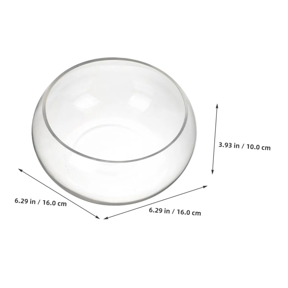 Happyyami Pecera De Vidrio Redonda Transparente para Escritorio Acuario Decorativo para Plantas y Peces Terrario para Oficinas y Hogares