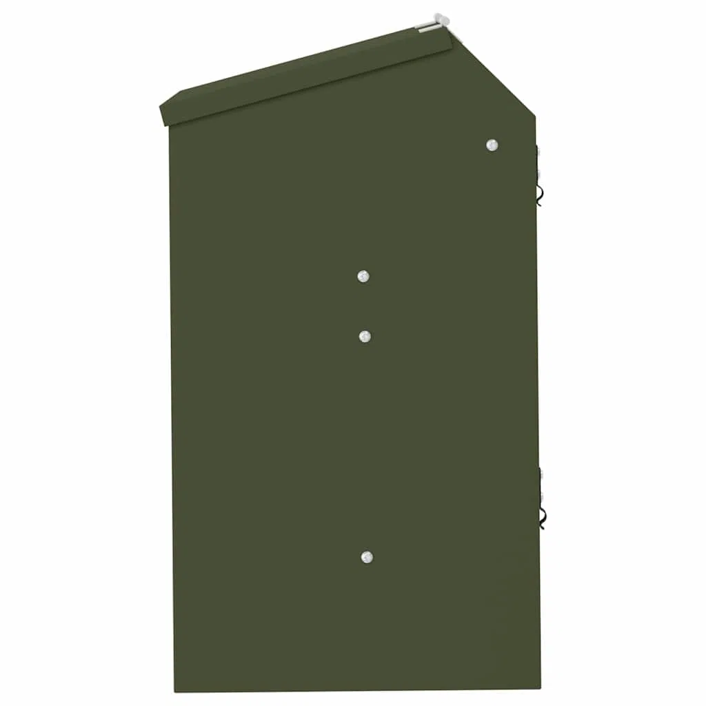 Comedero para conejos verde oliva de acero laminado en frío, 33,5 x 25,5 x 45,5 cm, resistente a la intemperie, con clips y agujeros para interior y exterior, capacidad de 3 kg, estable y fácil