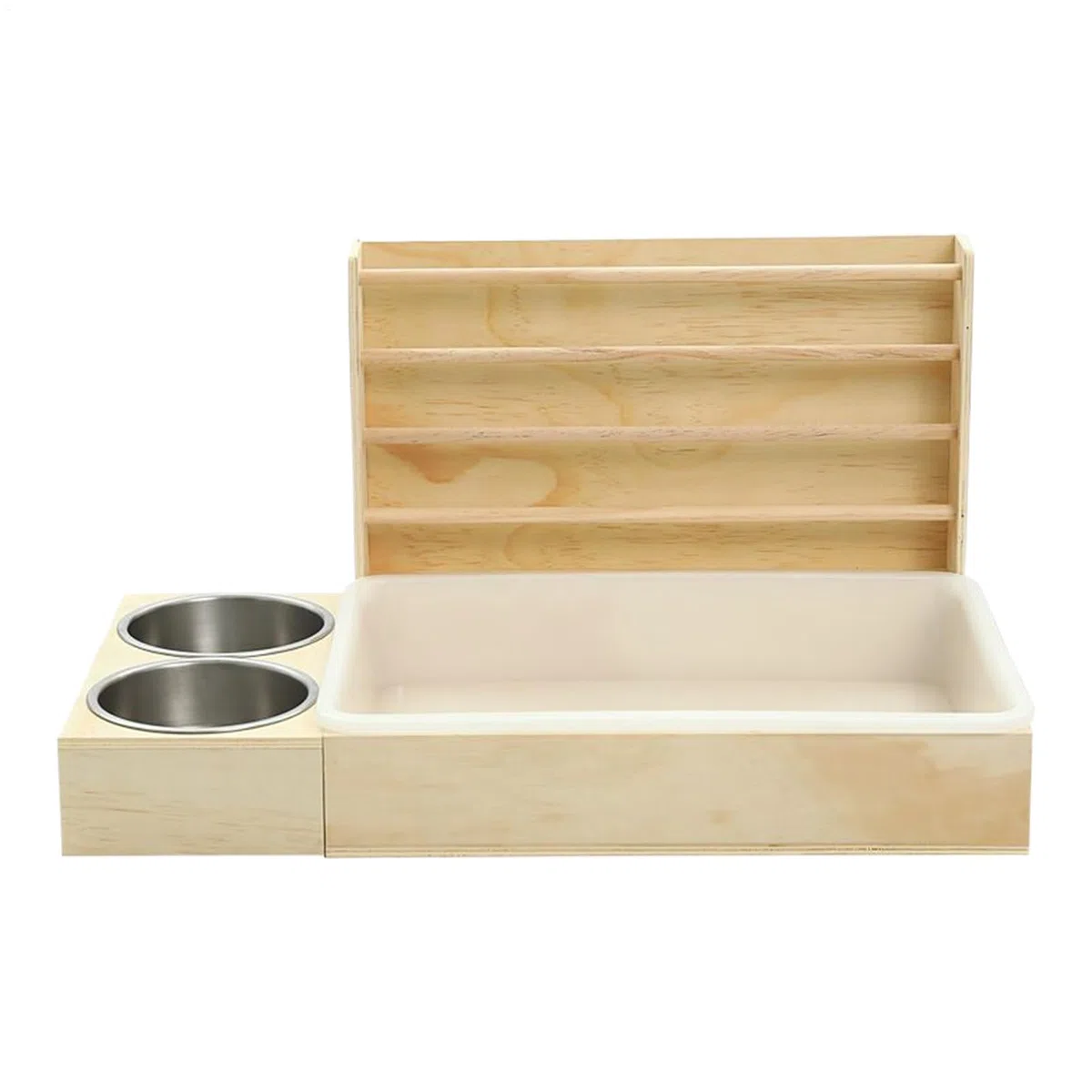 Dispensador De Heno Para Conejos Con De Bandeja Alimentadora y Arenero para | Portahenos Dispensador Antiderroche Multifuncion Para Jaulas De Roedores Y Mascotas Pequeñas
