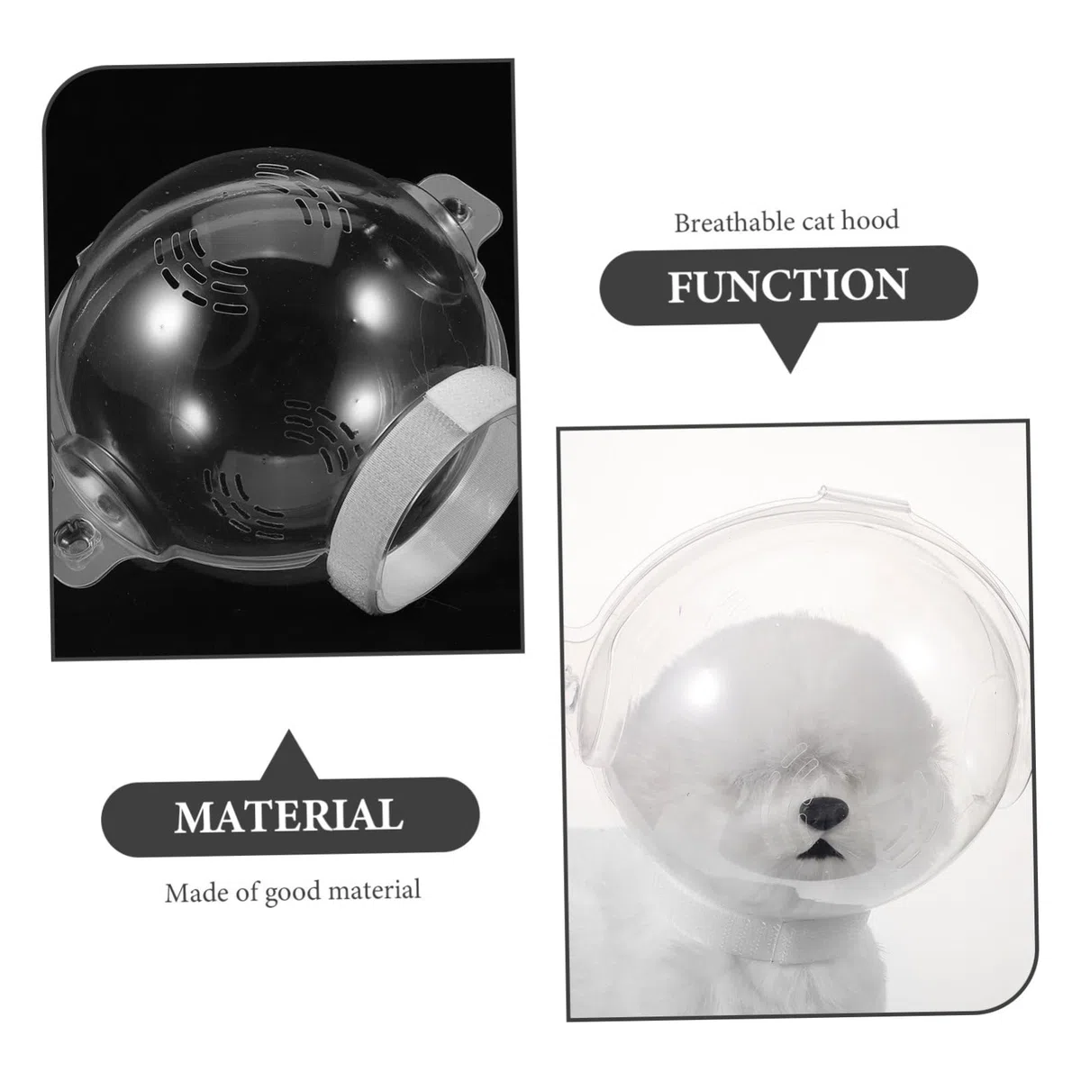 VANZACK 3piezas De para Gatos Capucha Transparente Antimordidas Protección Postoperatoria para y Cuidado Cómodo y para Grooming y Baño