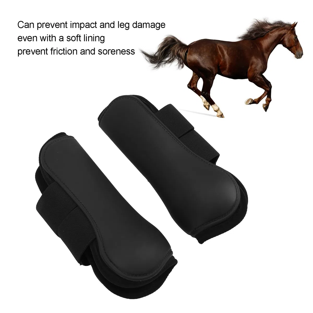 Desconocido Juego de 2 uds. De Botas para tendón de Caballo, Suaves, Antideslizantes, con amortiguación, Botas Protectoras para tendón de Carcasa de PU para Caballos (Grandes)