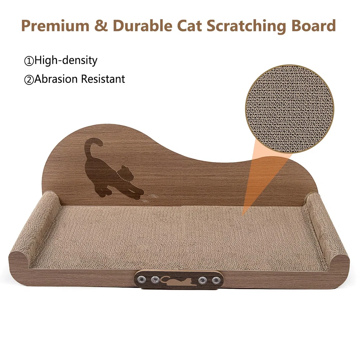 NATUYA Cama de cartón rascador para gatos, sofá grande de 24 pulgadas, almohadilla duradera para gatos de interior