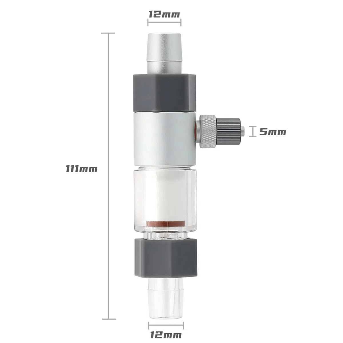 Difusor de CO2, atomizador de dióxido de carbono, contador de burbujas para acuario, difusor de acuario (12/16 mm)
