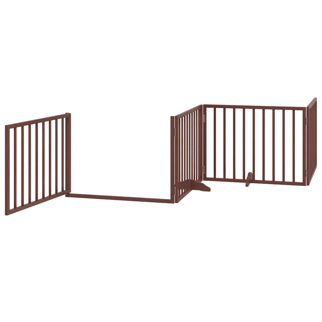 Puerta para perros con puerta marrón 800 cm madera de álamo plegable portátil al aire libre interior seguridad para mascotas para perros, cachorros, protección, entrenamiento, hogar, jardín