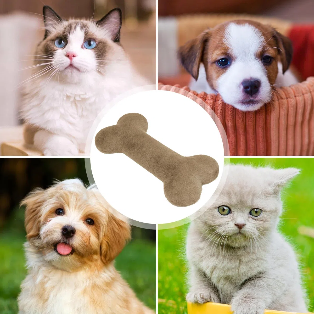 Juguete Para Perros Hueso De Peluche Almohada Relajante Para Cachorros De
